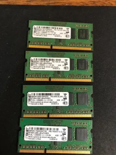 Memória Ram Smart Para Notebook Ddr3 4gb 1rx8 Pc3l-12800s
