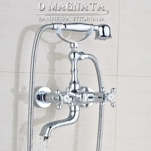 Misturador Clássico Para Banheira com Ducha de Mão Cromado