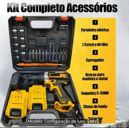 Kit Completo Furadeira é Acessórios 