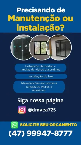 Fazemos manutenção instalação de janelas e portas de alumínio e vidro e box