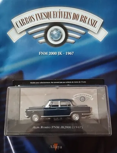 Miniatura Alfa Romeo FNM JK2000 + Encarte Carros Inesquecíveis do Brasil 