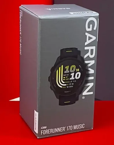Garmin Relógio Forerunner 170 43MM Music - Black / Amp Yellow - Produto Novo com Garantia