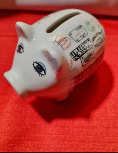 cofrinho porquinho porcelana