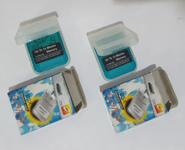 MEMORY CARD PARA PS1 PSONE PLAYSTATION 1 ORIGINAL FOSTON COM CASE DE PLÁSTICO E CAIXA 