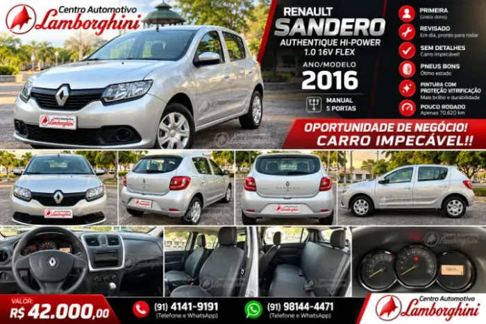 Renault Sandero Authentique Hi-power 1.0 16V 5P 2016