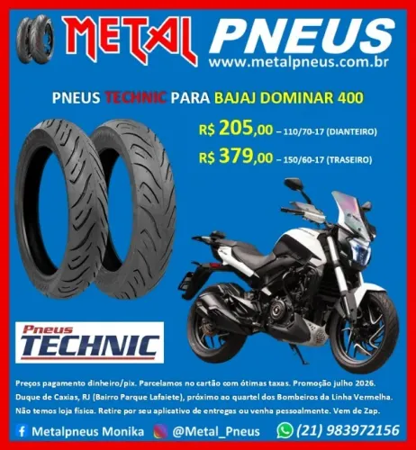 Pneu Moto Technic Dominar 400 Twister 300 - Novos Com Garantia