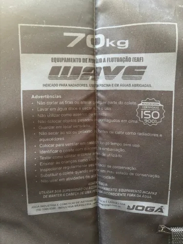 Colete salva vidas jogá 70kg