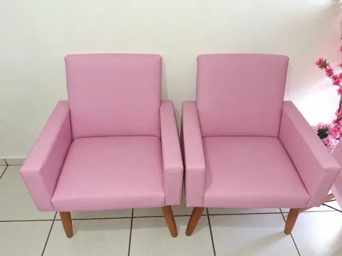Poltronas de recepção decorativas, kit com 4.