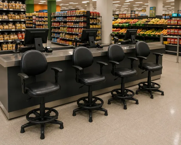 Cadeira para balcão de supermercado