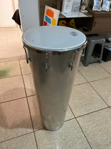Timbal Izzo 14" x 90 cm Alumínio Fosco com 8 Afinações e Pele Leitosa