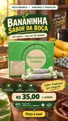 Bananinha Sabor da Roça Tradicional 30unidades