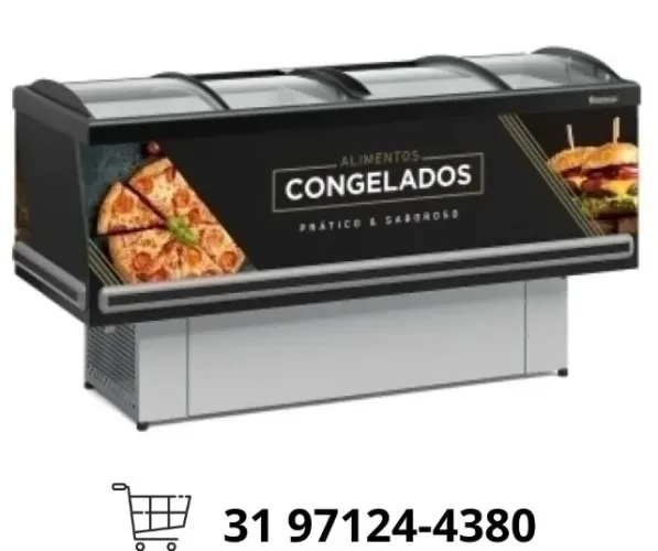 Ilha para Congelados Vidro Curvo 2M Gelopar