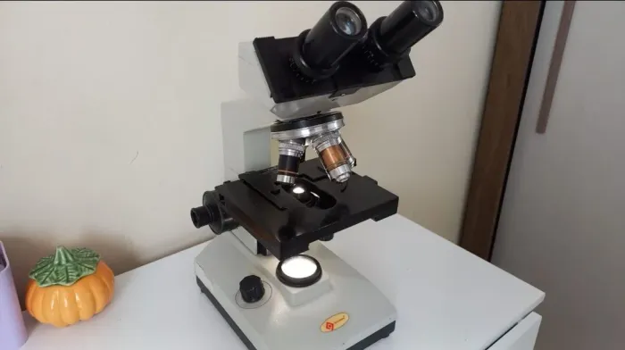 Microscopio  com acessórios 