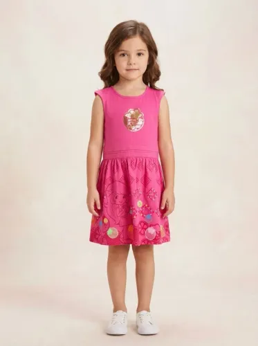 Vestido rosa infantil menina