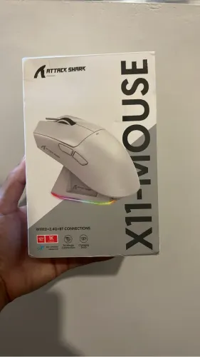 Mouse attack shark x11 wireless com base de carregamento 