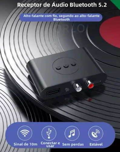 Receptor de áudio e bluetooth USB 