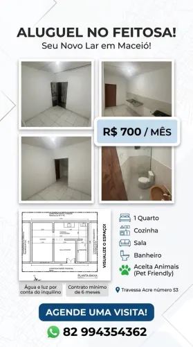 CASA PARA ALUGAR - BAIRRO FEITOSA 