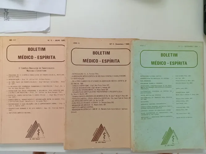 Coleção boletim médico espírita 3 volumes
