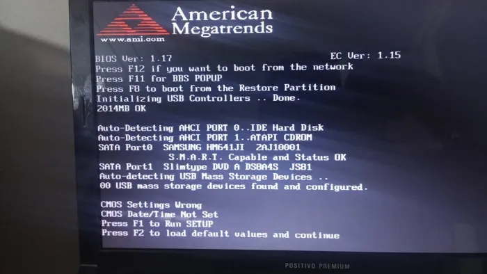 Notebook positivo premium para peças 