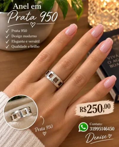 Anel em prata 950 Gucci