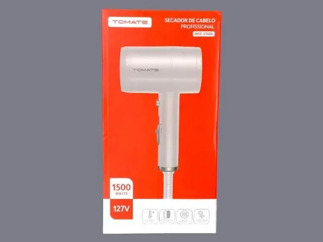 Secador de Cabelo Potente Tomate 1500W - 127V - Qualidade Profissional