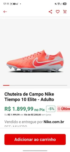 Chuteira Campo Nike Tiempo 10 Elite