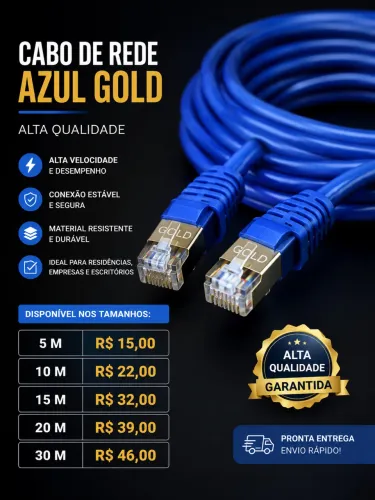 Cabo de rede 5M 10M 15M 20M 30M 