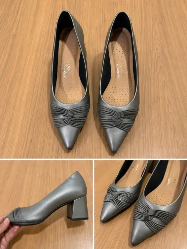 Sapato Feminino Prata Comfort - Tamanho 39 - Novo na Caixa