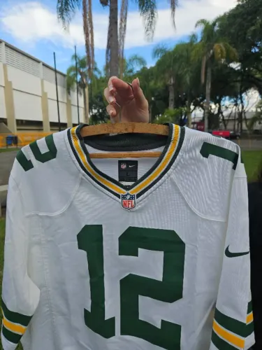 Camisa NFL Green Bay Packers Rodgers 12 Branca Original Nike