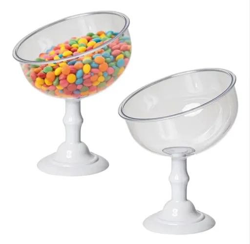 2 Taças Baleiro 450ml Premium Bomboniere Acrílico Elegante Expositor de Balas