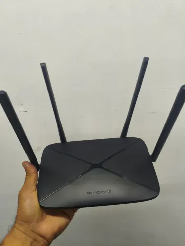 Roteador gamer Mercusy 1200mbps wi-fi 5ghz 4 antenas completo