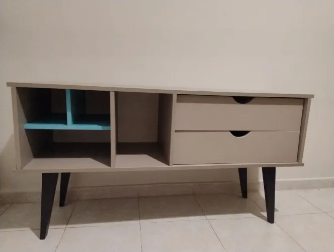 Rack Buffet Retrô com 2 Gavetas e Nichos - Ótimo estado