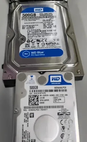 HDs de 500GB 3,5 e 2,5 WD Blue