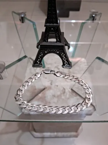 Pulseira de prata legítima 925 8,5mm 16G de prata