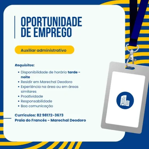 OPORTUNIDADE DE EMPREGO