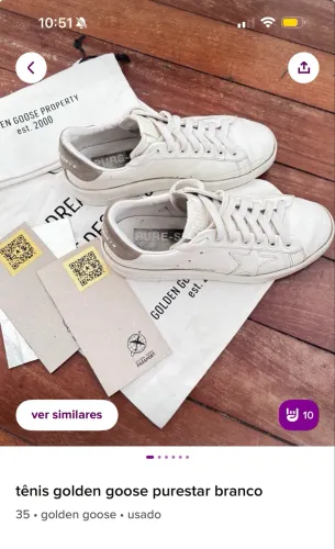 Tênis golden goose pure star branco 35