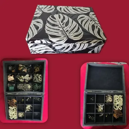 Caixa de bijuteria incl. bijuterias diversas