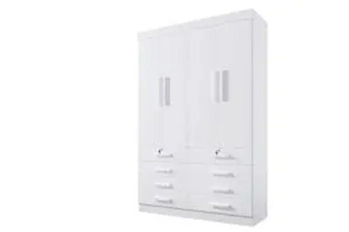 Guarda Roupa Mônaco Plus 4Pts 8Gvs Branco D Doro - Entrega Rápida!
