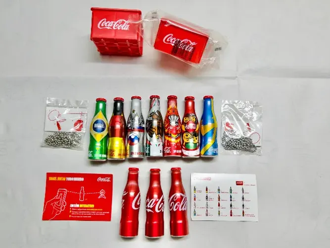 Lote Mini Garrafinhas Alumínio Coca-Cola Copa 2014 - Inclui 2 do Brasil
