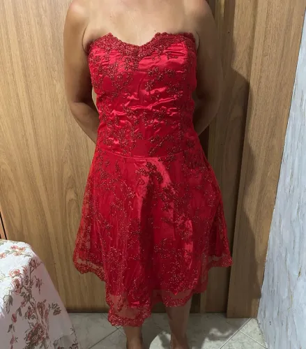 Vestido Vermelho - Tuli cetim