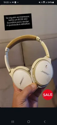 Fone Bluetooth BOSE AE2 Soundlink. Qualidade sonora excelente e bateria duradoura.