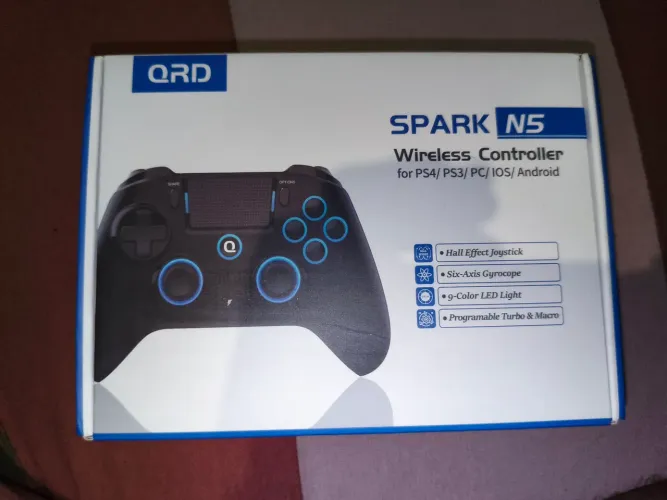 Controle PS4 PS3 Joystick Qrd Spark N5 Preto Para Pc Ios Android Hall Effect Gamepad 