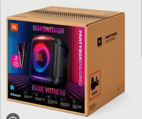 Caixa de Som Partybox Encore 2 Com Microfone Jbl Preta C/NFe 2026