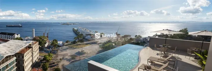 Studio Boutique Vista indevassável Mar Praça Mauá - Agora Residencial Centro