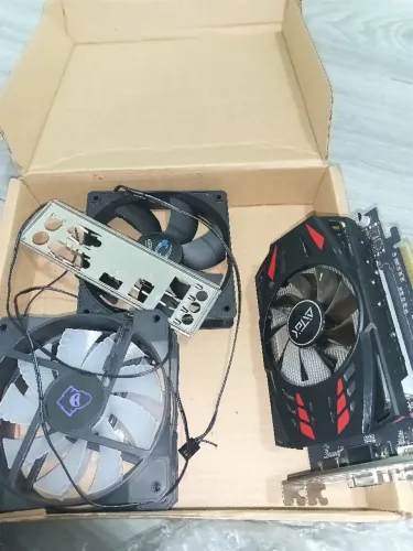 Placa de vídeo + placa mãe + processador + cooler processador + ventoinhas