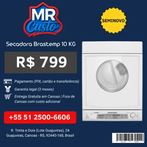 Secadora Brastemp 10kg Seminova | Revisada, com Garantia e Frete Grátis | MR Custo
