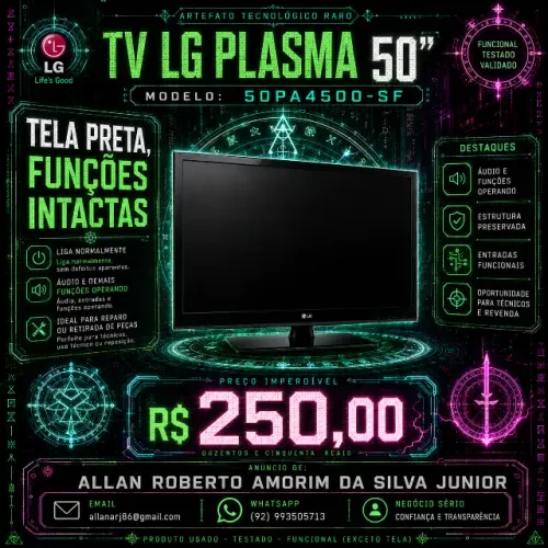 TV LG - (TELA PRETA) 50 POLEGADAS