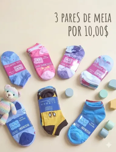 Cueca e calcinha e meia infantil
