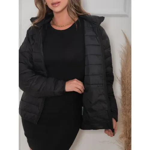 Jaqueta Feminina Puffer Bobojaco Com Capuz Nylon Impermeável Corta Vento 