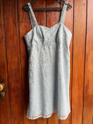 Vestido azul de renda romântico e kawaii